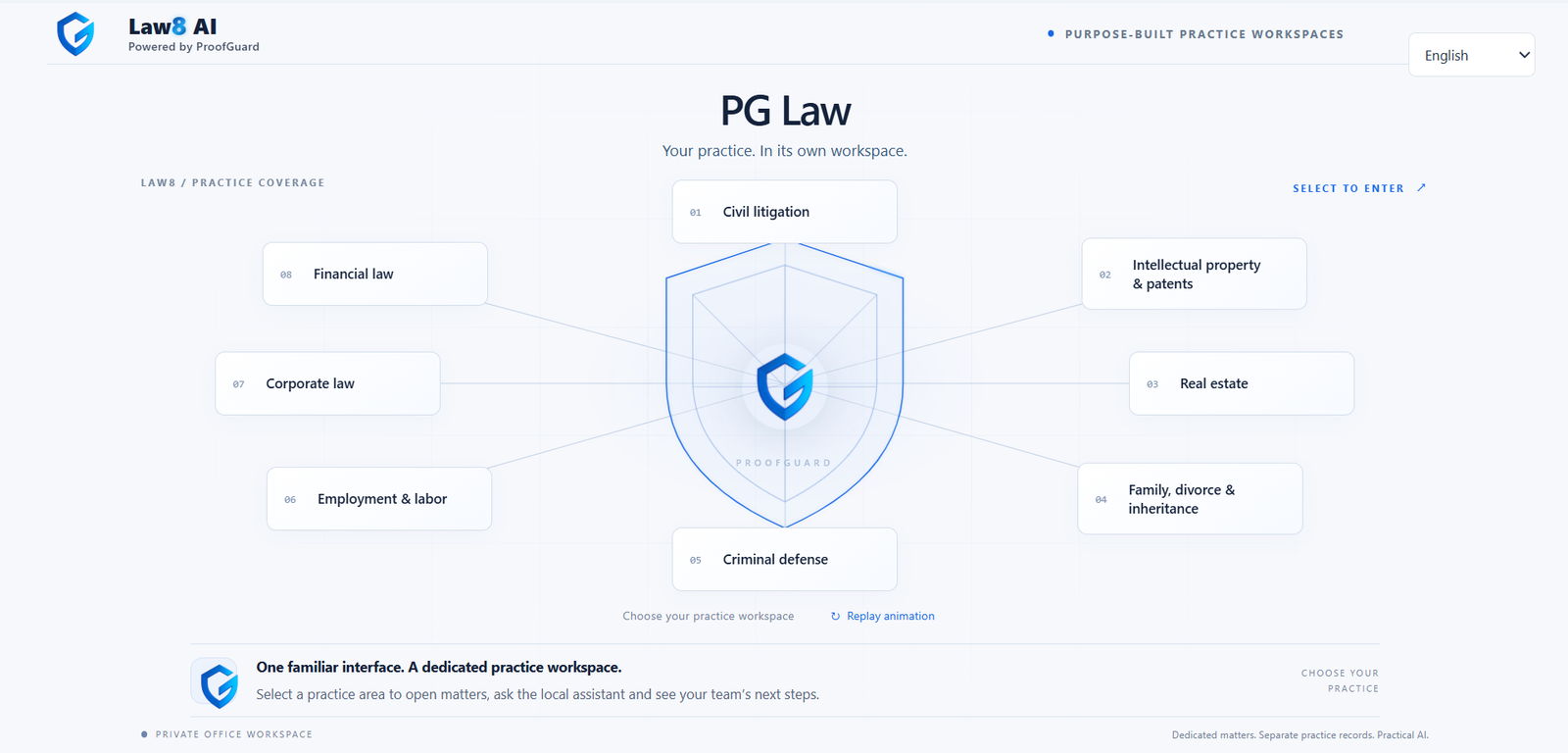英語版の紹介画面、ProofGuard AI のシールドマーク入り